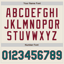 Load image into Gallery viewer, Custom Cream Teal-Crimson Authentic Two Tone Baseball Jersey