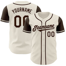 Load image into Gallery viewer, Custom Cream Brown Authentic Two Tone Baseball Jersey