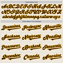 Load image into Gallery viewer, Custom Cream Brown-Gold Authentic Two Tone Baseball Jersey