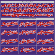 Load image into Gallery viewer, Custom Purple Red-White Authentic Two Tone Baseball Jersey