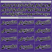 Load image into Gallery viewer, Custom Purple Black-White Authentic Two Tone Baseball Jersey