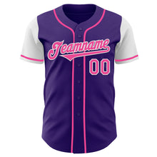 Load image into Gallery viewer, Custom Purple Pink-White Authentic Two Tone Baseball Jersey