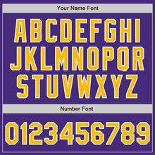 Load image into Gallery viewer, Custom Purple Gold-White Authentic Two Tone Baseball Jersey