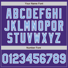 Load image into Gallery viewer, Custom Purple Light Blue-White Authentic Two Tone Baseball Jersey