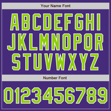 Load image into Gallery viewer, Custom Purple Neon Green-White Authentic Two Tone Baseball Jersey