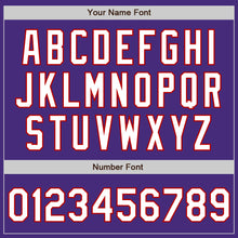 Load image into Gallery viewer, Custom Purple White-Red Authentic Two Tone Baseball Jersey