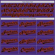 Load image into Gallery viewer, Custom Purple Black-Orange Authentic Two Tone Baseball Jersey