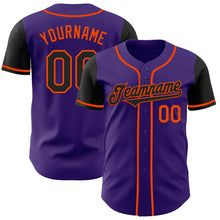 Load image into Gallery viewer, Custom Purple Black-Orange Authentic Two Tone Baseball Jersey