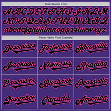 Load image into Gallery viewer, Custom Purple Black-Pink Authentic Two Tone Baseball Jersey