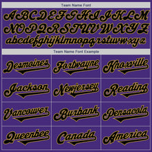 Load image into Gallery viewer, Custom Purple Black-Old Gold Authentic Two Tone Baseball Jersey