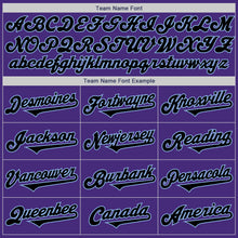 Load image into Gallery viewer, Custom Purple Black-Light Blue Authentic Two Tone Baseball Jersey