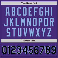 Load image into Gallery viewer, Custom Purple Black-Light Blue Authentic Two Tone Baseball Jersey