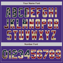 Load image into Gallery viewer, Custom Purple Vintage USA Flag Black-Cream Authentic Two Tone Baseball Jersey