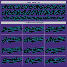 Load image into Gallery viewer, Custom Purple Black-Teal Authentic Two Tone Baseball Jersey