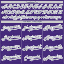 Load image into Gallery viewer, Custom Purple Gray-White Authentic Two Tone Baseball Jersey