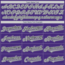 Load image into Gallery viewer, Custom Purple Gray-Black Authentic Two Tone Baseball Jersey