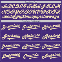 Load image into Gallery viewer, Custom Purple Cream Authentic Two Tone Baseball Jersey