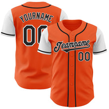 Load image into Gallery viewer, Custom Orange Black-White Authentic Two Tone Baseball Jersey