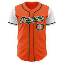 Load image into Gallery viewer, Custom Orange Green-White Authentic Two Tone Baseball Jersey