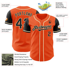 Load image into Gallery viewer, Custom Orange Black-Cream Authentic Two Tone Baseball Jersey
