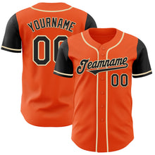 Load image into Gallery viewer, Custom Orange Black-Cream Authentic Two Tone Baseball Jersey