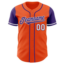 Load image into Gallery viewer, Custom Orange Purple-White Authentic Two Tone Baseball Jersey