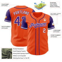 Load image into Gallery viewer, Custom Orange Purple-White Authentic Two Tone Baseball Jersey