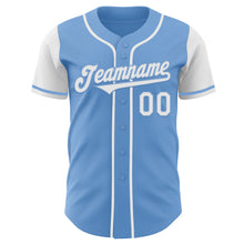 Load image into Gallery viewer, Custom Light Blue White Authentic Two Tone Baseball Jersey