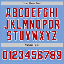 Load image into Gallery viewer, Custom Light Blue Red-White Authentic Two Tone Baseball Jersey