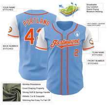 Load image into Gallery viewer, Custom Light Blue Orange-White Authentic Two Tone Baseball Jersey