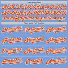 Load image into Gallery viewer, Custom Light Blue Orange-White Authentic Two Tone Baseball Jersey