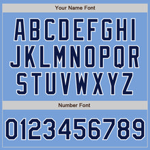 Load image into Gallery viewer, Custom Light Blue Navy-White Authentic Two Tone Baseball Jersey