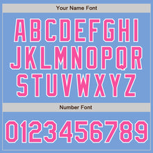 Load image into Gallery viewer, Custom Light Blue Pink-White Authentic Two Tone Baseball Jersey