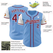 Load image into Gallery viewer, Custom Light Blue Crimson-White Authentic Two Tone Baseball Jersey