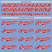 Load image into Gallery viewer, Custom Light Blue Red-White Authentic Two Tone Baseball Jersey