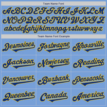 Load image into Gallery viewer, Custom Light Blue Royal-Yellow Authentic Two Tone Baseball Jersey