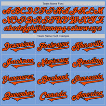 Load image into Gallery viewer, Custom Light Blue Orange-Black Authentic Two Tone Baseball Jersey