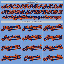 Load image into Gallery viewer, Custom Light Blue Navy-Orange Authentic Two Tone Baseball Jersey