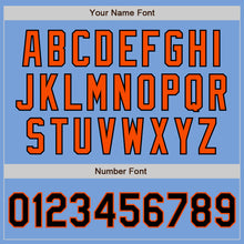 Load image into Gallery viewer, Custom Light Blue Black-Orange Authentic Two Tone Baseball Jersey