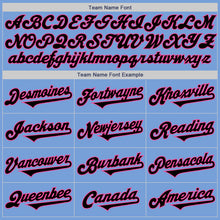 Load image into Gallery viewer, Custom Light Blue Black-Pink Authentic Two Tone Baseball Jersey