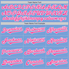 Load image into Gallery viewer, Custom Light Blue Pink-White Authentic Two Tone Baseball Jersey