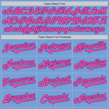 Load image into Gallery viewer, Custom Light Blue Pink-Purple Authentic Two Tone Baseball Jersey