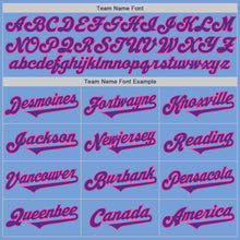 Load image into Gallery viewer, Custom Light Blue Purple-Pink Authentic Two Tone Baseball Jersey