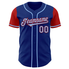 Load image into Gallery viewer, Custom Royal Light Blue-Gold Authentic Two Tone Baseball Jersey