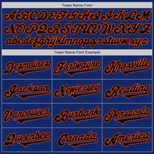 Load image into Gallery viewer, Custom Royal Black-Orange Authentic Two Tone Baseball Jersey