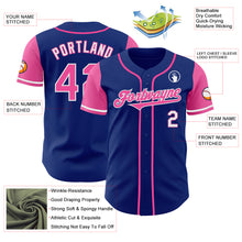 Load image into Gallery viewer, Custom Royal Pink-White Authentic Two Tone Baseball Jersey