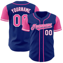 Load image into Gallery viewer, Custom Royal Pink-White Authentic Two Tone Baseball Jersey