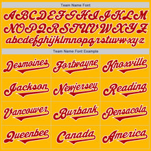 Load image into Gallery viewer, Custom Gold Red-White Authentic Two Tone Baseball Jersey