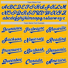 Load image into Gallery viewer, Custom Gold Royal-White Authentic Two Tone Baseball Jersey