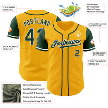 Load image into Gallery viewer, Custom Gold Green-White Authentic Two Tone Baseball Jersey